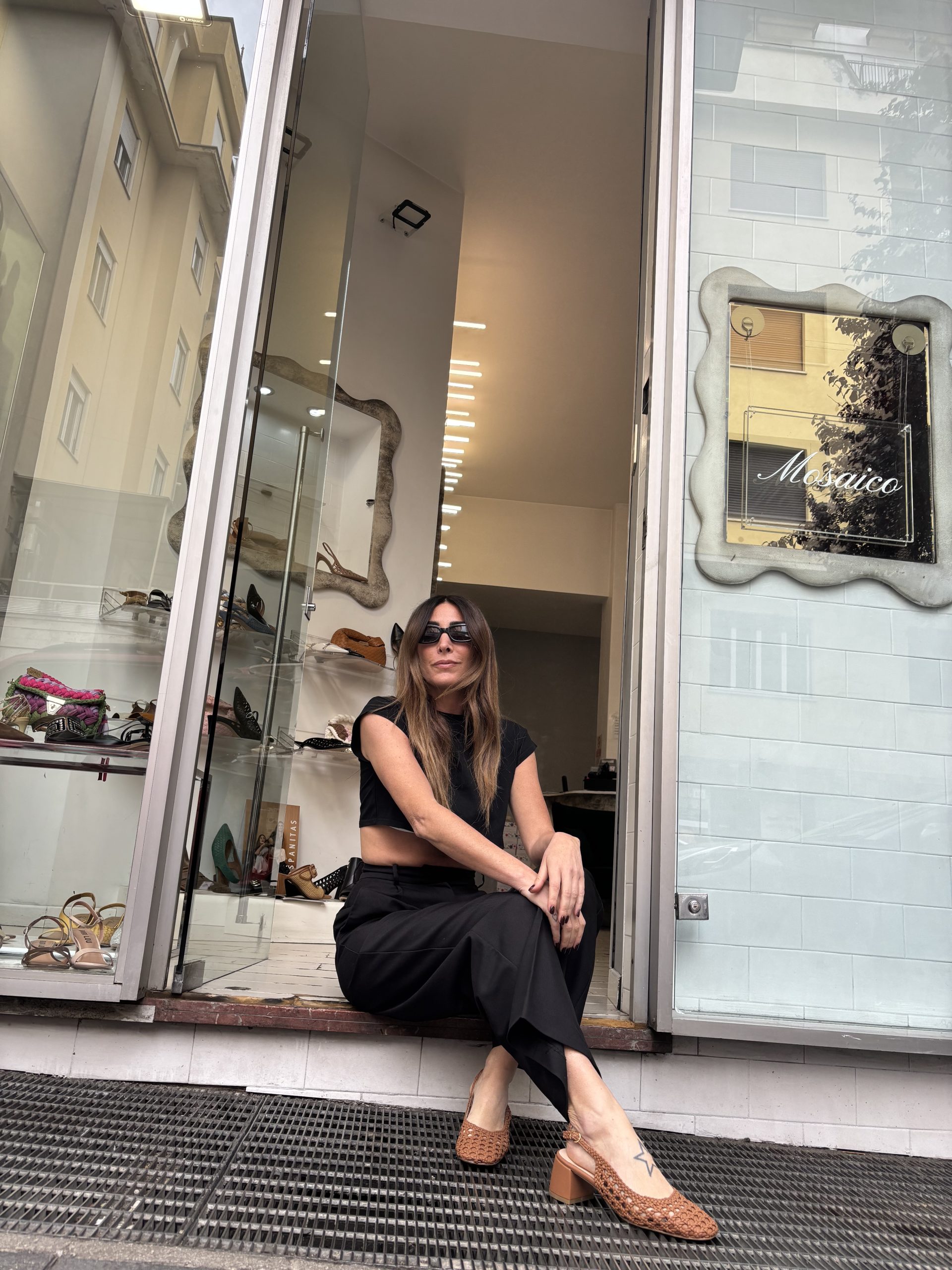 Slingback intrecciata tinta unita - immagine 3