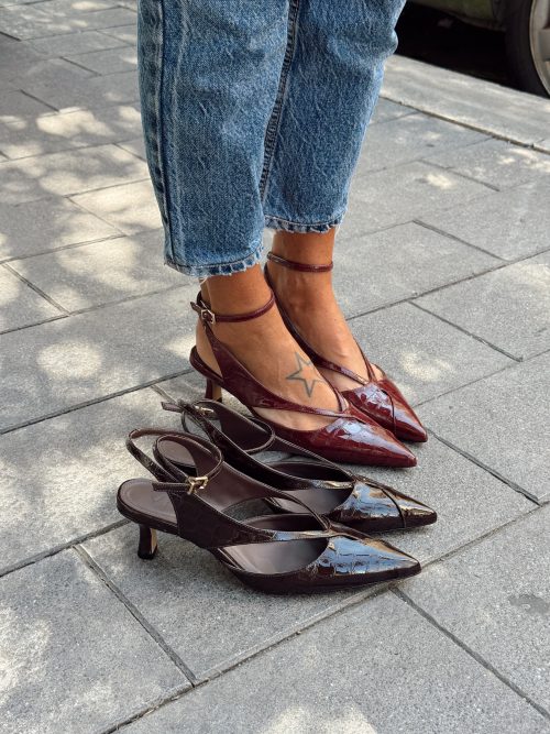 Slingback in cocco