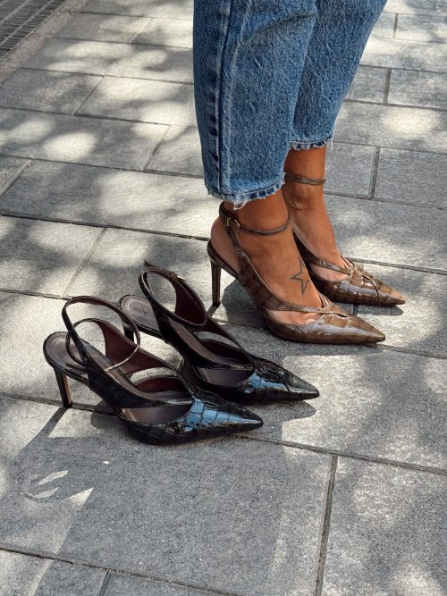 Slingback cocco tacco alto